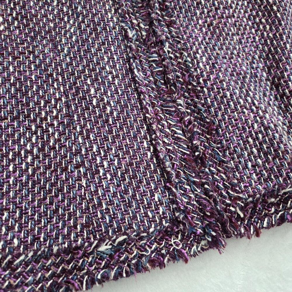 Vintage Purple Tweed Jacket Sz 12 Multicolor Y2K Alfred Dunner Old‎ Money Preppy - Picture 9 of 16